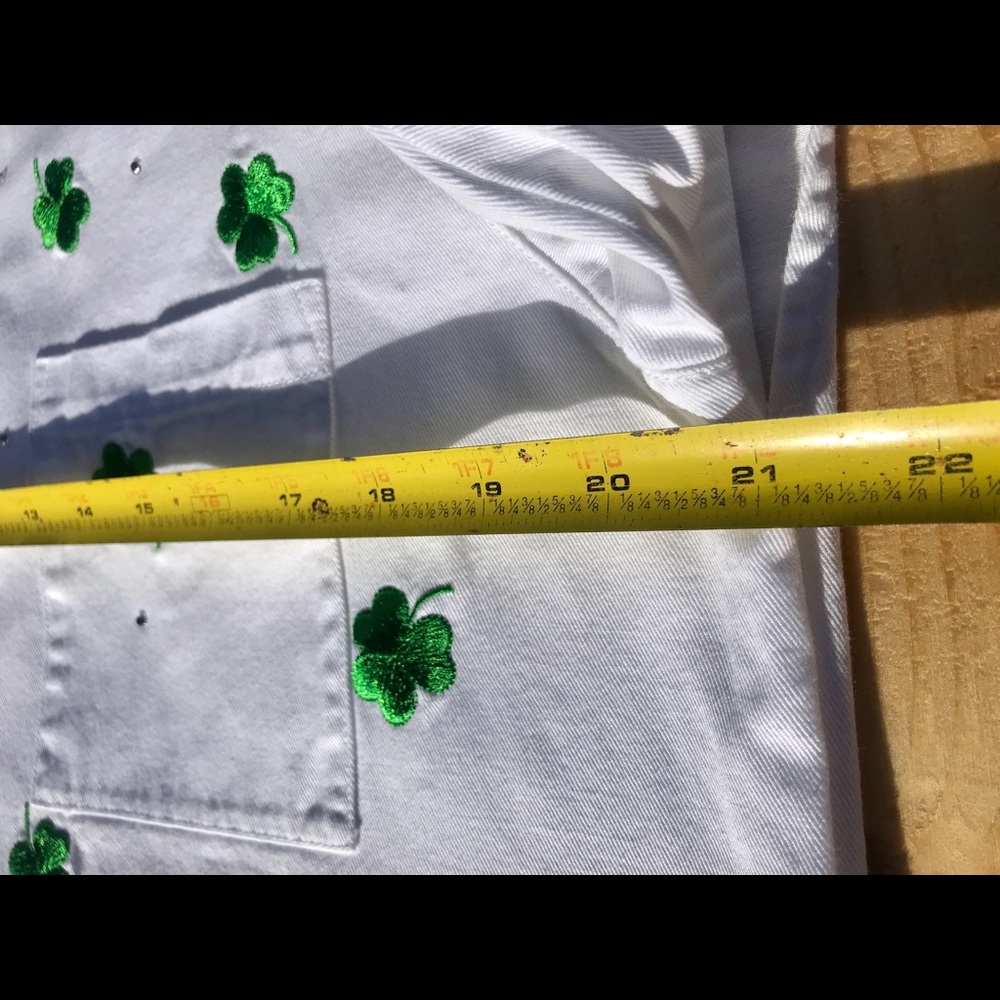 VTG Quacker Factory Clover & Button Covers Shirt SZ SMALL St.Patrick’s Day Irish - Picture 4 of 7